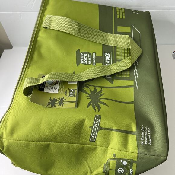 Trader Joe's Fall 2025 Large Matcha Olive Green Insulated Cooler Tote bag - Picture 6 of 8